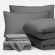 thumbnail image 1 of Juego de cama de 7 piezas Bare Home tamaño King gris con sábanas gris claro, 1 of 7
