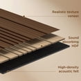 thumbnail image 6 of Fahomiss Asymmetric Acoustic Wood Slat Wall Tiles 4-Pack 24"x24", Walnut 3D Linear Panels, 6 of 10