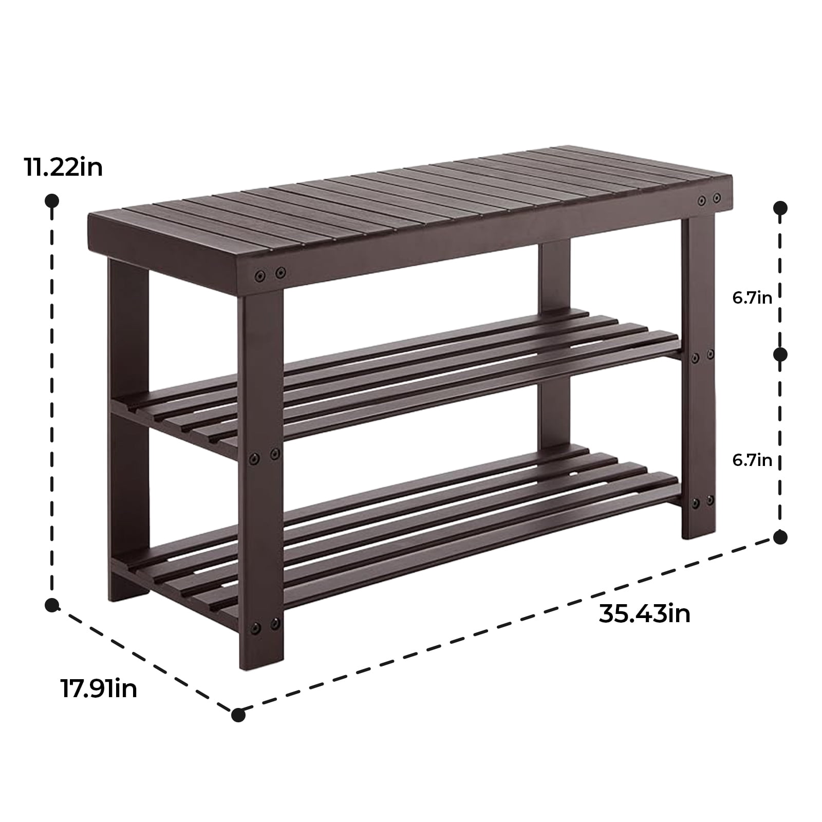 Alvantor 3 Tier Shoe Rack Bench, Shoe Storage Organizer, Entryway Bench, Perfect for Shoe Cubby, Bathroom Bench, Entryway Organizer, Hallway