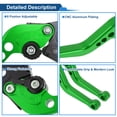thumbnail image 4 of Unique Bargains Short Brake Clutch Levers for Aprilia RSV MILLE / R 99-03 Adjustable Motorcycle Handlebar Brake Lever T6 6061 Aluminum Alloy Green Handle Black End, 4 of 7