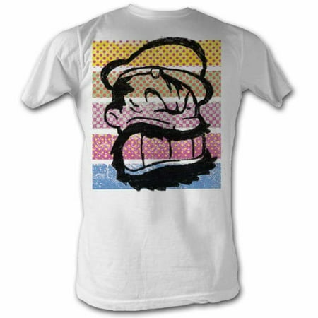 Popeye Comics Brutus Color Stripes Adult Short Sleeve T Shirt