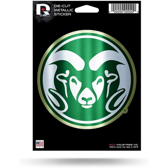 Colorado State University Rams 5 Inch Sticker Decal Metallic Shimmer Design Flat Vinyl