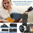thumbnail image 4 of Camcorder Video Camera, 8K 64MP IR Night Vision, 18X Digital Zoom WiFi Camera, 3.0" Touch Screen, Microphone, 32G SD Card, Remote Control, 2 Batteries, 4 of 12
