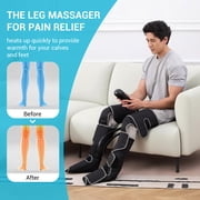 MYNT Leg Massager with Heat and Compression for Foot, Calf, and Thigh Circulation, 5 Modes, Plus Size, Black