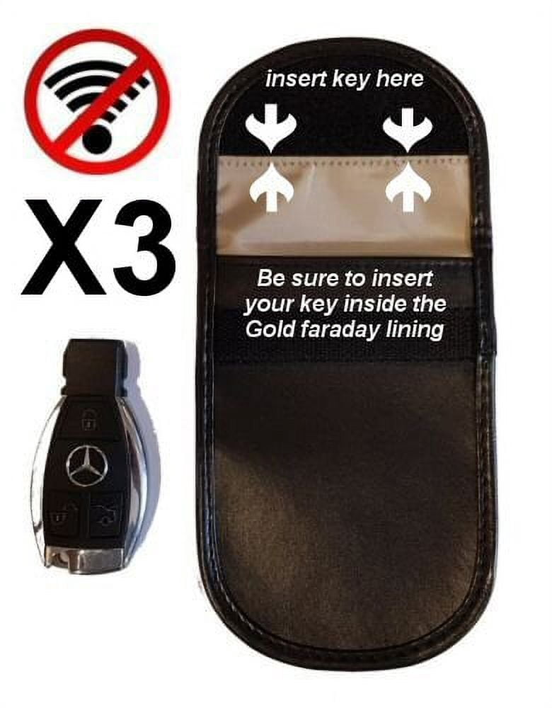 3 X Genuine Faraday Cage Bag Safe Car Keyless Entry Fob Signal Blocker Block Theft (sm)