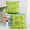 thumbnail image 4 of PiccoCasa 3D Satin Rose Throw Pillowcases 16"x16" Decorative Throw Pillow Covers Set of 2, Green, 4 of 8