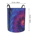 thumbnail image 4 of DouZhe Waterproof Collapsible Large Laundry Baskets, Blue Dark Vortex Fractal Prints Circular Hamper with Handles, 4 of 7