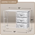 thumbnail image 4 of Sorbus 5-Drawer Dresser: Chest Organizer, Steel Frame, Wood Top, Marble/White Fabric Bins, 4 of 7