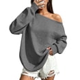 thumbnail image 2 of FAHUOMU Women's Off Shoulder Sweatshirt Long Sleeve Pullover Tops Fall Winter Fashion Oversized Causal Clothes, 2 of 7