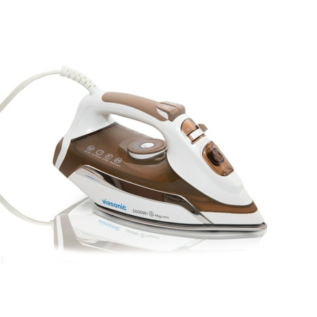 Viasonic Executive Steam Iron 1600W, Auto-Off - Anti-Drip & Self-Cleaning, Anti-Calcium, Vertical Steam, Stainless Steel Soleplate, XL 350ML Tank - Steam, Spray, & Dry Functions - ETL Listed, by (Best Way To Clean An Iron Soleplate)