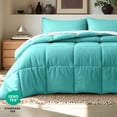 thumbnail image 6 of Bare Home Down Alternative Comforter Set - 2-Pieces - All Seasons - Twin/Twin-XL, Turquoise, 6 of 10