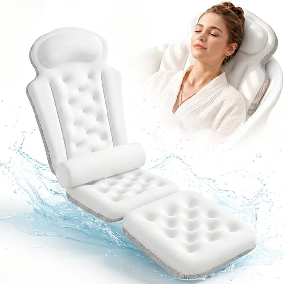 VOXOR 51" x 15" Full Body Bath Pillow, Extra Thick Neck & Back Support
