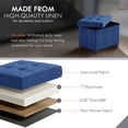 thumbnail image 4 of Ornavo Home Storage Ottoman Small Rectangle Ottoman with Legs, Foot Rest Stool Seat, Load up to 600 LB, for Living Room, Bedroom, Home Office, Dorm - 12 x 16 x 12, Navy Blue, 4 of 6