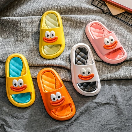 

NIBOLOG 1 Pair Kids Slippers Comfortable Tear-resistant Adorable Cartoon Design Toddler Sandals for Daily Wear