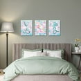 thumbnail image 5 of 3 Piece Mermaid Wall Art Bathroom Decor Colorful Fish Scale Canvas Picture Marine Theme Painting Romantic Pink Blue Artwork Girls Gift Home Bedroom Nursery Wall Decor Framed Ready to hang, 5 of 6