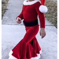 thumbnail image 5 of Baby Girls Christmas Cosplay Santa Claus Costume For Kids Xmas Party Red Clothes Tops+ Pants+Hat+Belt Children New Year Outfits, 5 of 5