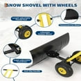 thumbnail image 4 of Ataucjin Wheeled Snow Plow Shovel, Heavy-Duty Steel Black Blade with Double Handle, 5 Angles, 2 Wheels, Back Saver Pusher for Snow Removal on Driveway, Sidewalks and Doorways, 4 of 7