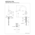 thumbnail image 5 of Kingston Brass KSD2236RX Belknap One-Handle Single-Hole Bathroom Faucet with Deck Plate and Push Pop-Up Drain, Matte Black/Polished Nickel, 5 of 7