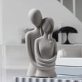 thumbnail image 4 of Figura decorativa de pareja abrazada, estatua de amor apasionado, cerámica romántica Gris, 4 of 9
