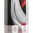 thumbnail image 6 of Abstract Stitching Sheer Curtains 108 Inches Long 2 Panels Gary Black Red Water Ripple Light Filtering Semi Sheer Window Curtains Drapes for Bedroom Living Room 52"x108", 6 of 7