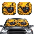 thumbnail image 2 of Windshield Sun Shade, Butterfly On Sunflower Foldable Car Sun Shade Windshield for Front, 2 Pieces, 2 of 7