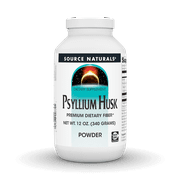 Angle View: Source Naturals Psyllium Husk Powder - Premium Dietary Fibre - 12 oz Powder