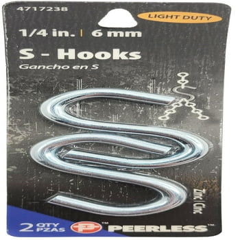 Peerless Zinc Plated S-Hooks 2 Pack, #4717138
