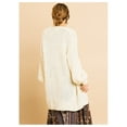 thumbnail image 2 of Fashion Cream Long Balloon Puff Sleeves Open Front Cardigan, 2 of 2