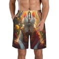 thumbnail image 1 of Fotbe Sunshine Flower Meditating Cat Trajes de Baño Estampados para Hombre, Shorts de Verano de Secado Rápido, Ropa de Playa, Bañadores-Small, 1 of 6
