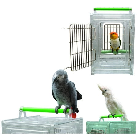 Featherland Paradise CaitecPerch & Go Polycarbonate Bird Carrier, Clear View Travel Cage