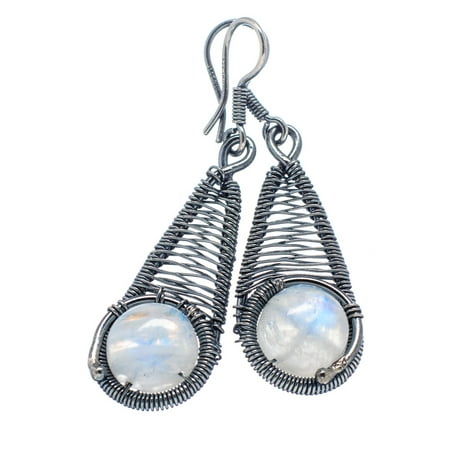 Rainbow Moonstone 925 Sterling Silver Earrings 2 - Handmade Fashion Gemstone Jewelry EARR321557