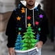 thumbnail image 1 of Sudadera con capucha para hombre, estilo casual, con cuello redondo, estampado de árbol de Navidad, manga larga, blusa de poliéster, 1 of 5