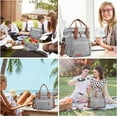 thumbnail image 6 of Lunch Box & Lunch Bag for Women Men, Large Insulated Adult Lunch Box Leakproof Lunchbox Cooler Bag for Work Picnic Beach,16L, Gray, 6 of 6