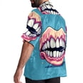 thumbnail image 3 of Tiny teeth Men's Casual Short Sleeve Printed Button Down Spread Collar Tops Summer Beach Shirts Unisex, 3 of 6