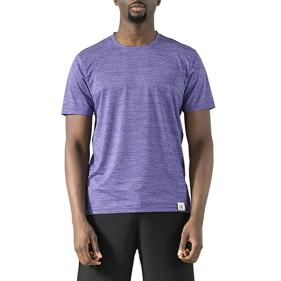 Mens Work Shirt Cationic Wicking Sports Short Sleeve Loose Fit Compression Shirt Men,Purple,5XL