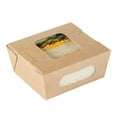 thumbnail image 3 of Cafe Vision 12 oz Rectangle Kraft Paper Mini Bio Take Out Container - Two Windows - 4 1/4" x 3 3/4" x 1 3/4" - 200 count box, 3 of 11