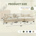 thumbnail image 5 of FFH 130" Oversized Cloud Sofa, Sectional Couches with Ottoman, Modern 3 Seater L Shaped Sofa for Living Room (Velvet Beige, 3 Seater with 1 Ottoman), 5 of 11