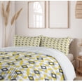 thumbnail image 6 of Ambesonne Geometric Duvet Cover Set, Squares Rounds, 2-Calking, Charcoal Grey Marigold, 6 of 7