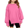 thumbnail image 1 of Chandail à Capuchon pour Filles, Mode, Col Rond, Décontracté, Ample, Manches Longues, 1 of 5