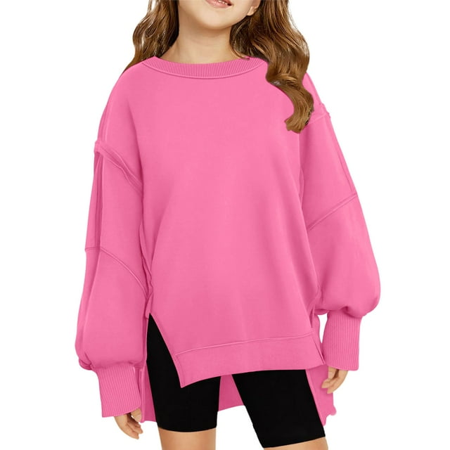 Chandail à Capuchon pour Filles, Mode, Col Rond, Décontracté, Ample, Manches Longues