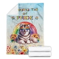 thumbnail image 2 of Wagging Tail Alaskan Malamute Celebrates Rainbow Pride Month LGBT LGBTQ+ Cozy Fleece Blanket Alaska Mal Dog Lovers Gifts Warm Soft Throw Blanket - 01003, 2 of 5