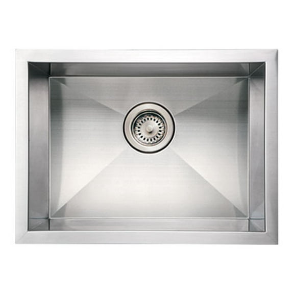 Noah's Collection Undermount Brushed Stainless Steel 20 in. 0-Hole Single Bowl Kitchen Sink