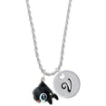 thumbnail image 1 of Delight Jewelry Resin Killer Whale Silvertone Script Initial Disc - V - Charm Necklace, 20"+3", 1 of 4