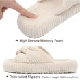 thumbnail image 4 of Northblanc Slippers for Women Memory Foam House Bedroom Corduroy Bow Crossbands Slipper Shoes Comfy Trendy Gift Slippers, 4 of 9