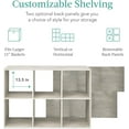 thumbnail image 3 of 6-Cube Storage Organizer, 13.5in Shelf Opening, Bookcase, Display Shelf, Customizable w/ 3 Removable Back Panels – Whitewash, 3 of 17