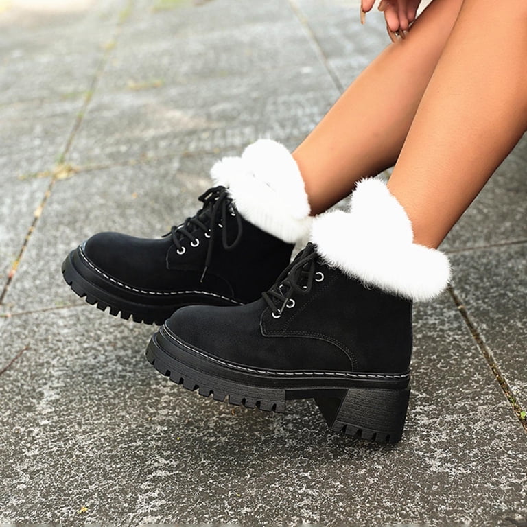 Xfvqtps Womens Winter Boots Faux Fur Lined Ankle Booties  display picture 3