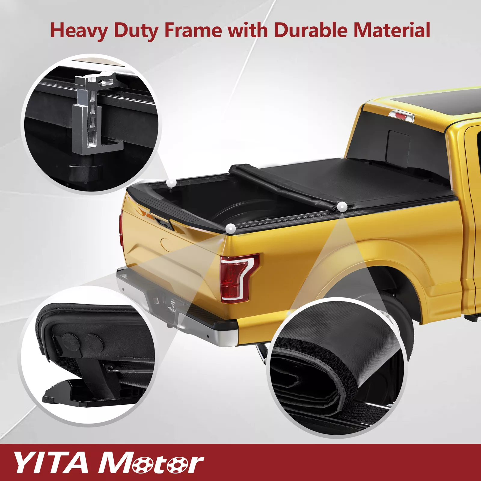 RVNI 6.2 ft Bed Soft Roll up Truck Bed Tonneau Cover for 2015-2022 Chevy Colorado/GMC Canyon waterproof
