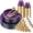 Purple and Gold, variant on 175pcs Clear Gold Plastic Plates - Clear Plastic Dinnerware Set Includes 25 Dinner Plate, 25 Dessert Plate, 25 Cups, 25 Napkins Perfect for Wedding & Party & Wedding