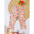 thumbnail image 4 of Zaldita Kids Girls Cartoon Print Leggings Tights Colorful Stretchy Yoga Pants Active Wear Colorful Floral 140, 4 of 7