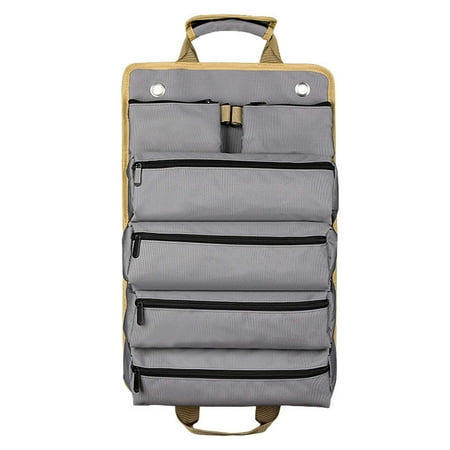 

PATLOLLAV Tool Roll Bag Multifunction Heavy Duty Roll Up Tool Bag Organizer Garden Tool Storage Bag Portable Visible Tool Storage Bag with Tool Pouch for Outdoor Indoor Car Grey